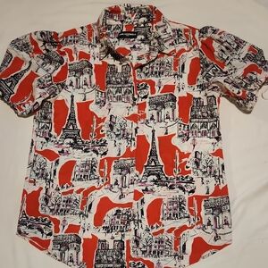 Karl Lagerfeld | Paris Scenic Print | Button Down Shirt | Sz S